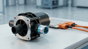 High-performance 48V electric water pump for automotive thermal management and battery cooling systems.