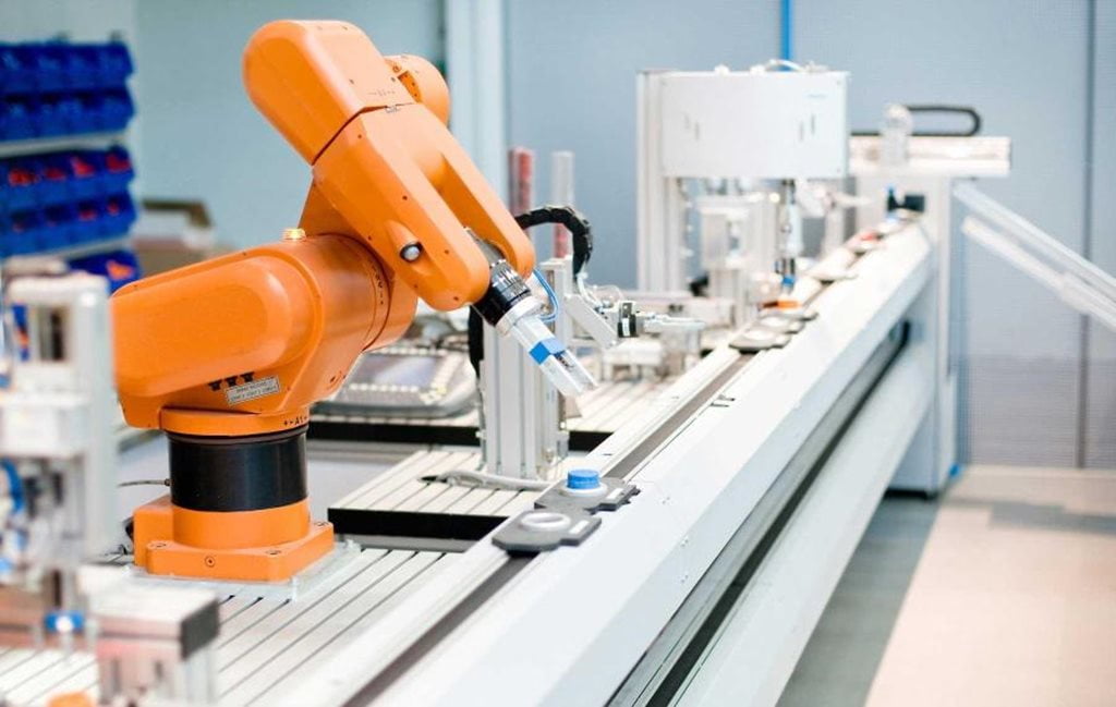 Robotics arm in factory