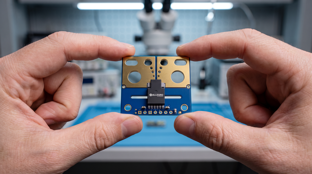 Which Allegro current sensor packages offer reinforced isolation? This table compares basic versus reinforced isolation, minimum creepage, and minimum clearance for SOIC-16, SOIC-8, and QFN packages.