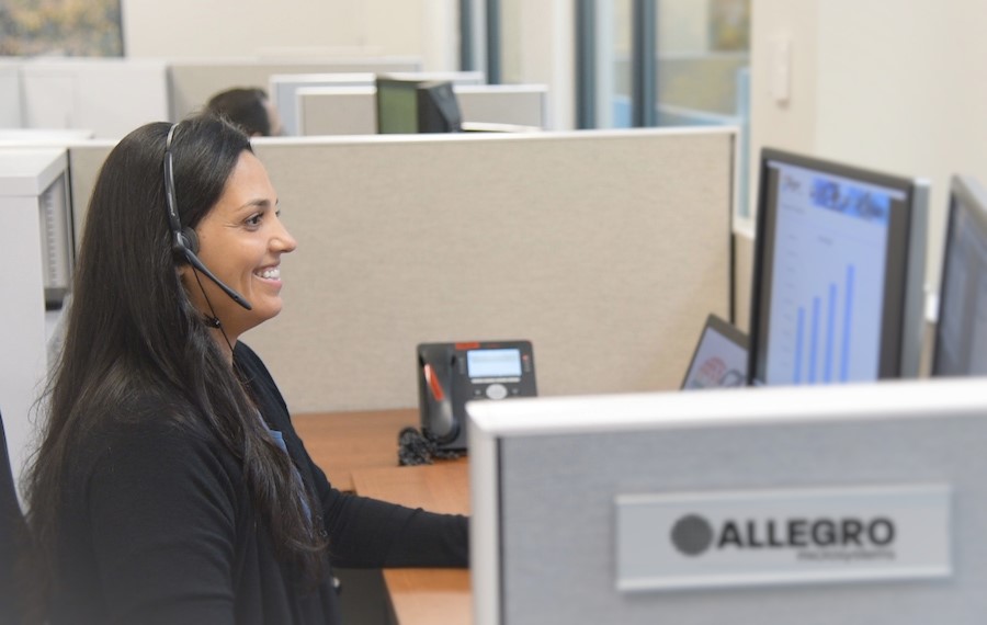 Allegro employee talks on the phone