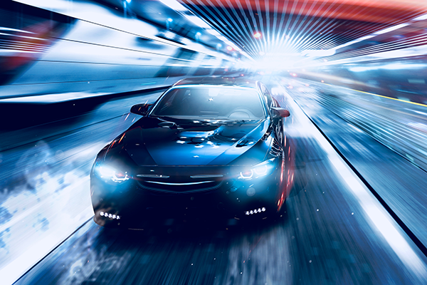 Car in tunnel Car in tunnel with lights