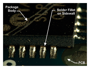 Figure 9: Visually Inspectable Solder Fillet (245ºC, 40 mil pad length, 8-hr steam preconditioning)