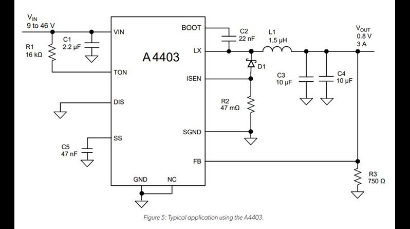 A4403 Buck Converter Typical Application Diagram