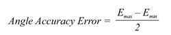 Angle Accuracy Error =E –E max min2