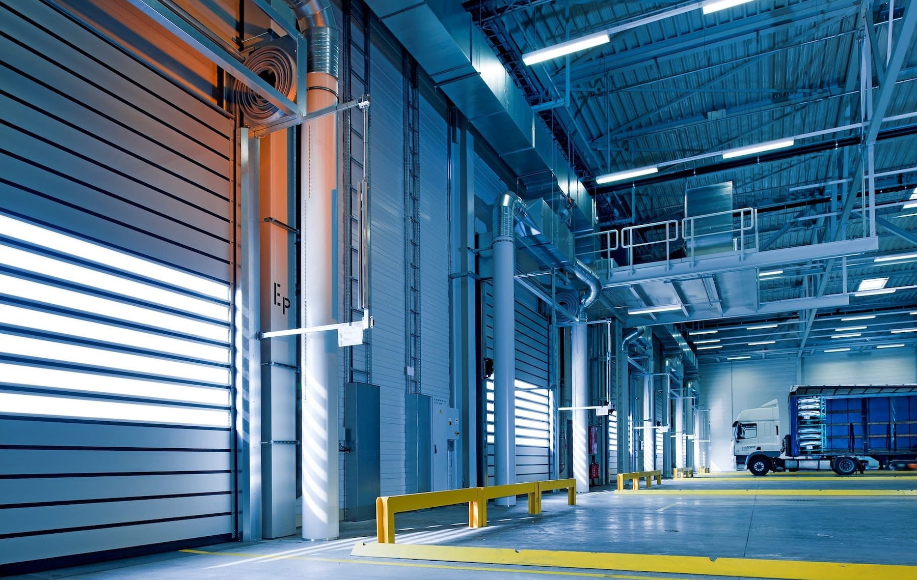 Rolling shades, garage doors and other building automation in a factory