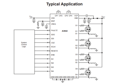 A3942: High-Side Gate Driver ICs Typical Application Diagram