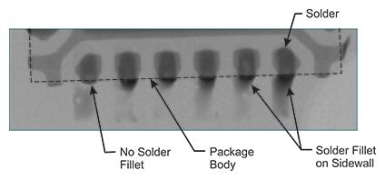 Figure 10: X-ray of Solder Fillets at Sidewall Terminations